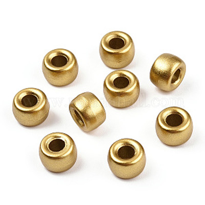PB-BAR M - barrel pony beads - metallic gold and silver